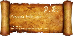 Pacsay Rózsa névjegykártya