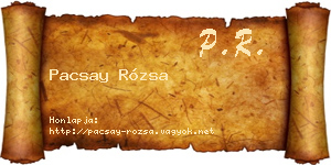 Pacsay Rózsa névjegykártya