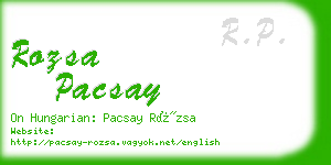 rozsa pacsay business card